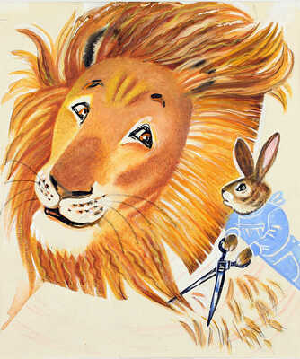 Неизвестный художник. Лев и заяц 